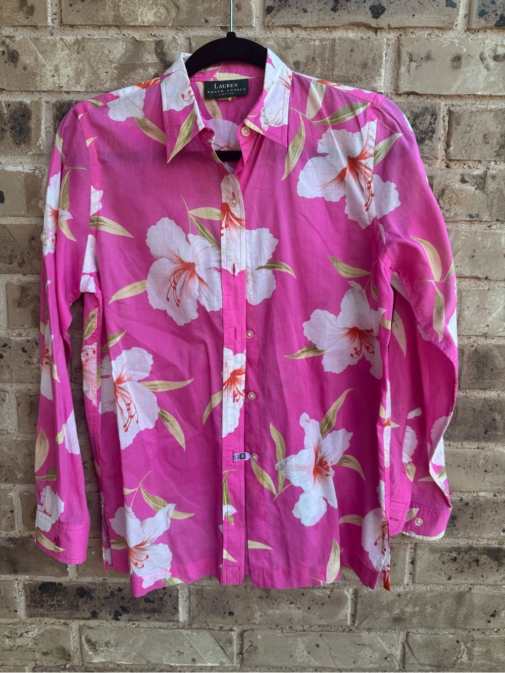 Ralph Lauren Pink Floral Long-Sleeve Button-Down Shirt PS